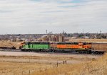 A pair of SD-40's work the yard job in Pampa, TX